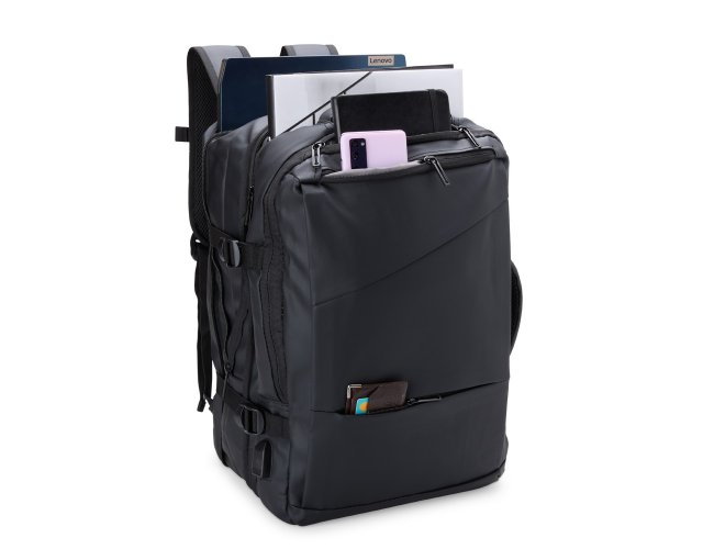MOCHILA EXPANSÍVEL EM COURO SINTÉTICO (36L)