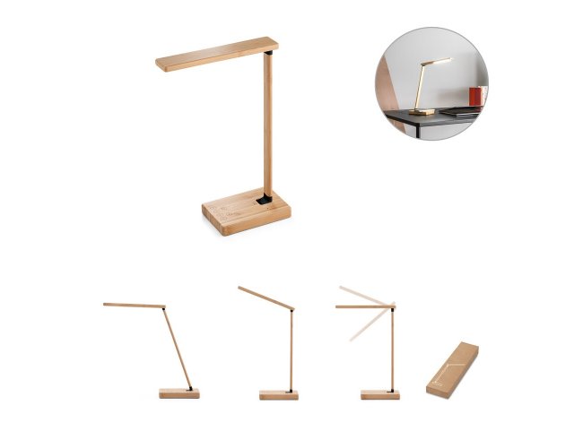 CARREGADOR WIRELESS + LUMINRIA EM BAMBU
