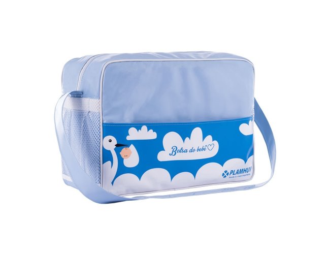 Bolsa maternidade em Courvin verniz. 39 x 29 x 19cm