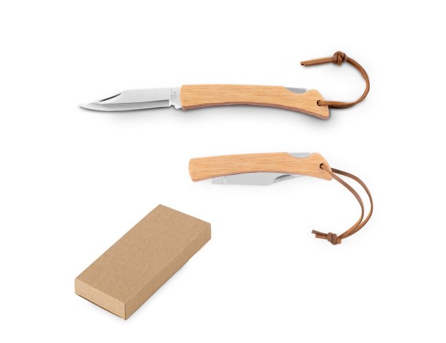 RANGER. Canivete com lâmina metálica em aço inox e cabo em bambu