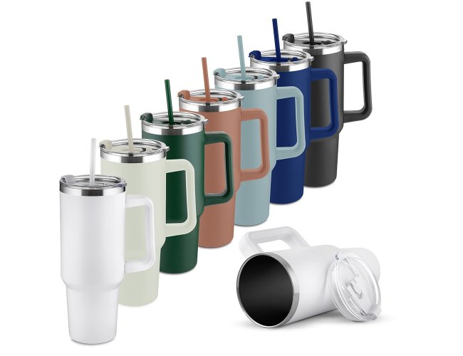Caneca trmica de 1,3 litros em inox reciclado com parede dupla