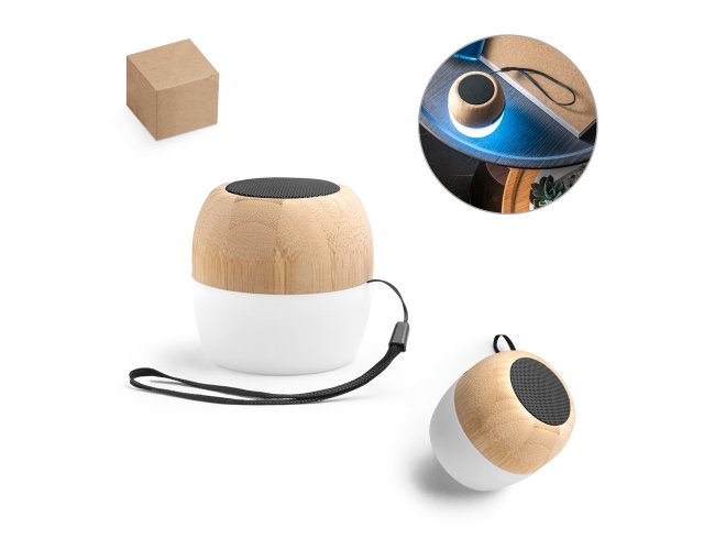 CAIXA DE SOM PORTTIL EM BAMBU