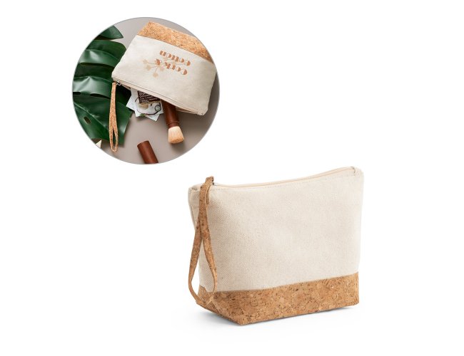 Bolsa de cosmticos em 100% de algodo e cortia (280 g/m)