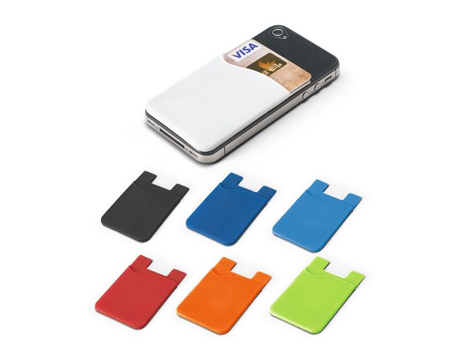 Porta cartes para celular. Silicone. Com autocolante no verso.     57