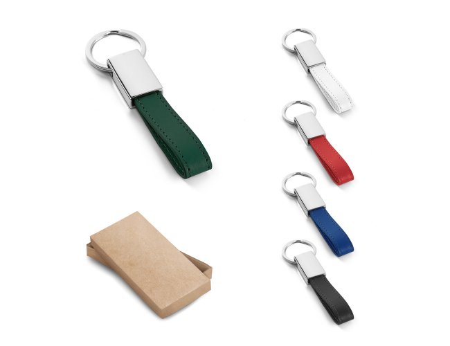 Chaveiro em metal e PU