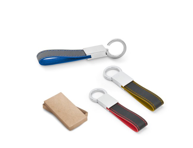 CHAVEIRO EM COURO SINTÉTICO E METAL