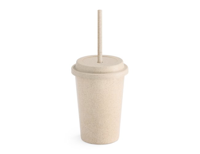 COPO EM FIBRA DE BAMBU E PP COM CANUDO RETRTIL (450ml)