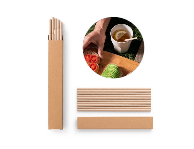 Conjunto de 10 canudos em papel kraft