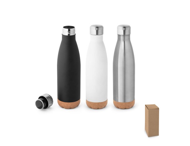 SQUEEZE EM AO INOX E BASE EM CORTIA (560ml)