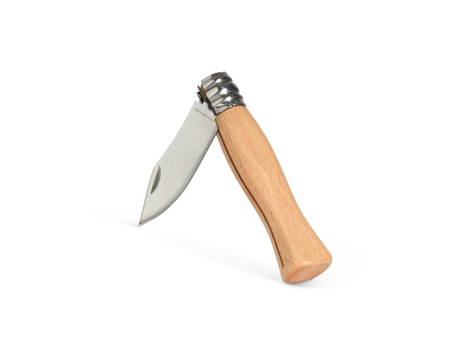 Canivete de madeira com lmina de ao inoxidvel de 2,75 polegadas.