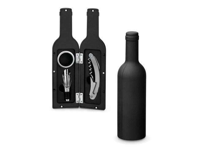 VINET. Conjunto para vinho com três componentes em metal