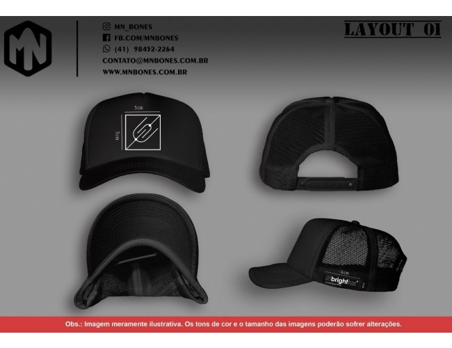 Boné Trucker com tela