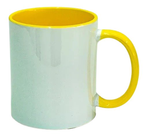 CANECA DE CERMICA COM INTERIOR E ALA COLORIDA