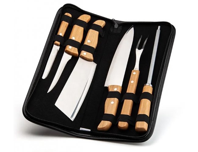 KIT CHURRASCO COM ESTOJO (6 PEAS)