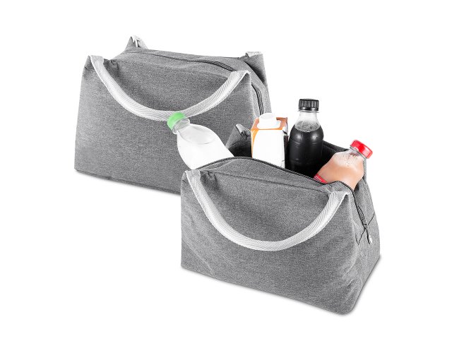 Bolsa térmica costurada, produzida em poliéster 300D, 18cm x 28cm x 14cm