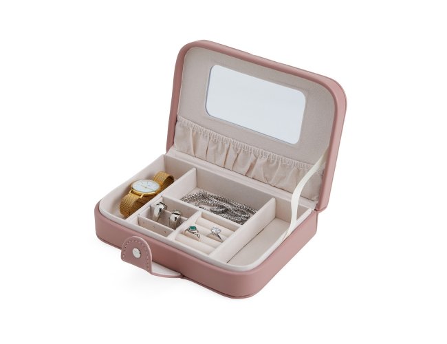 PORTA-JOIAS EM COURO SINT�TICO