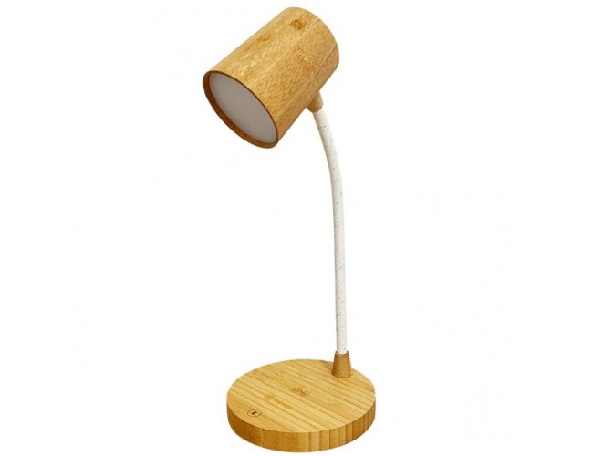 CARREGADOR WIRELLESS EM BAMBU + LUMINRIA
